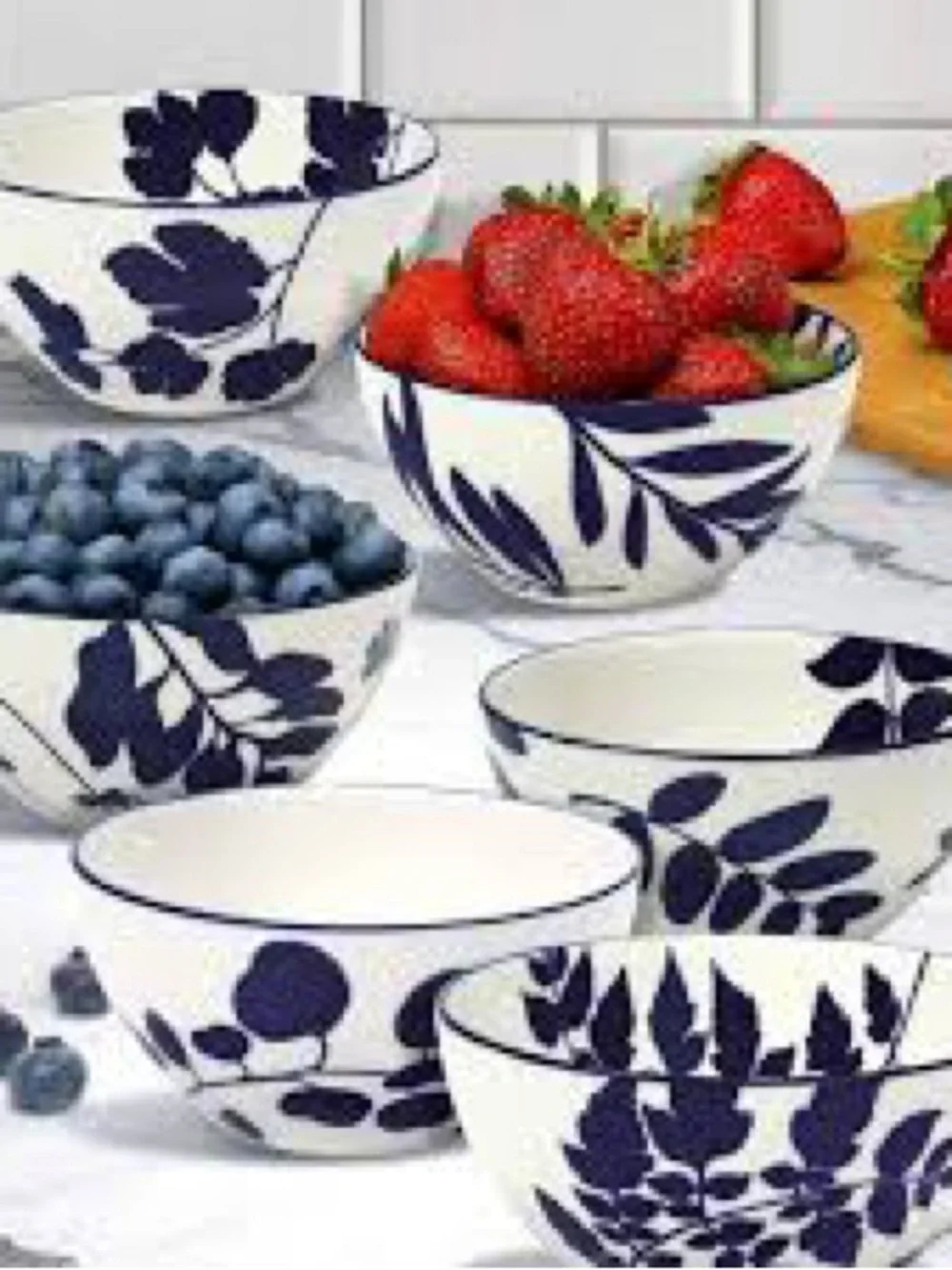 Classic New in Box Certified international Blue Arbor Bowl Set, 6-pack